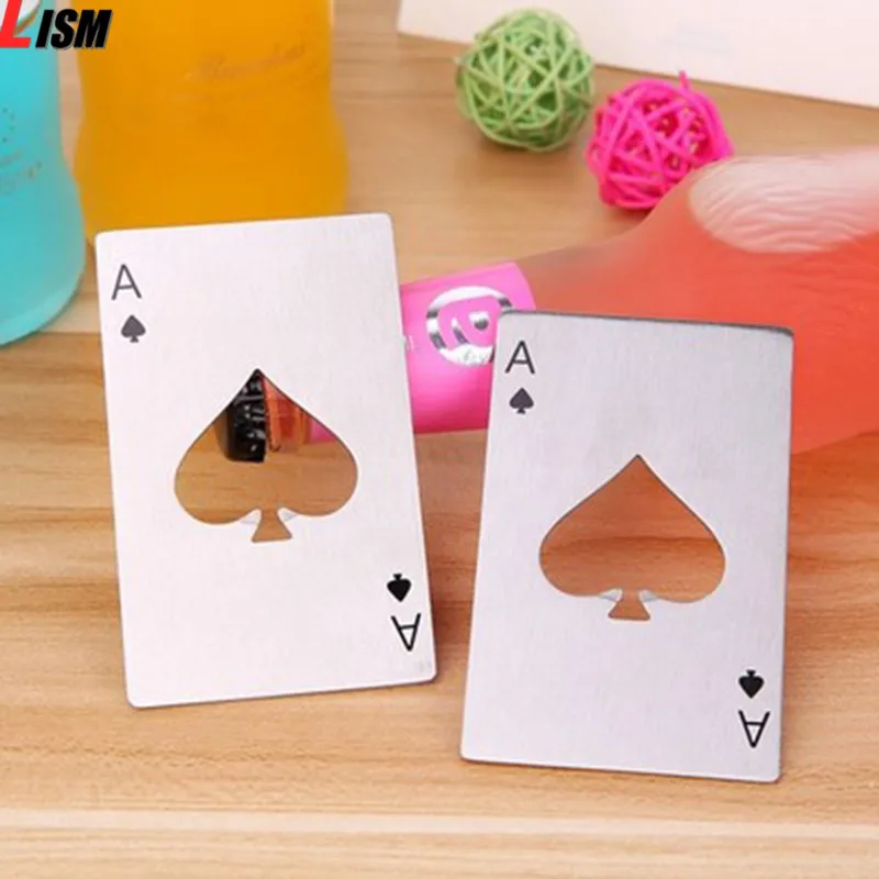 2 шт. Карманный пивной карта открывалка многофункциональная Нержавеющая сталь