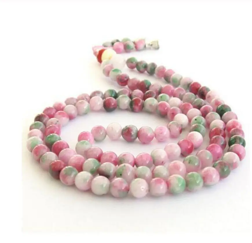 Бесплатная доставка Модные Новые Красивые 8 мм розовые зеленые нефритовые