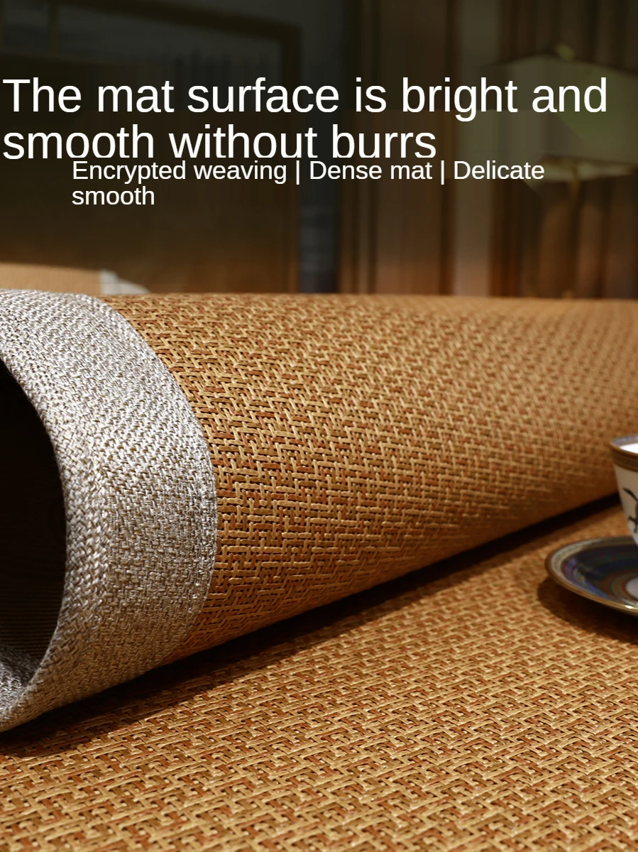 

Summer Mat 1.8M Bed Three-Piece Set Summer Household Folding 1.5 M Ice Silk Double-Sided Rattan Mat