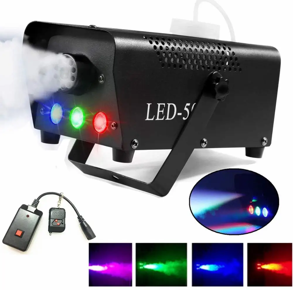 

500W Fog Machine With Wireless Remote Control For DJ Disco Party,Mist Colorful Fogger Ejector, Stage Effects LED Smoke Machine