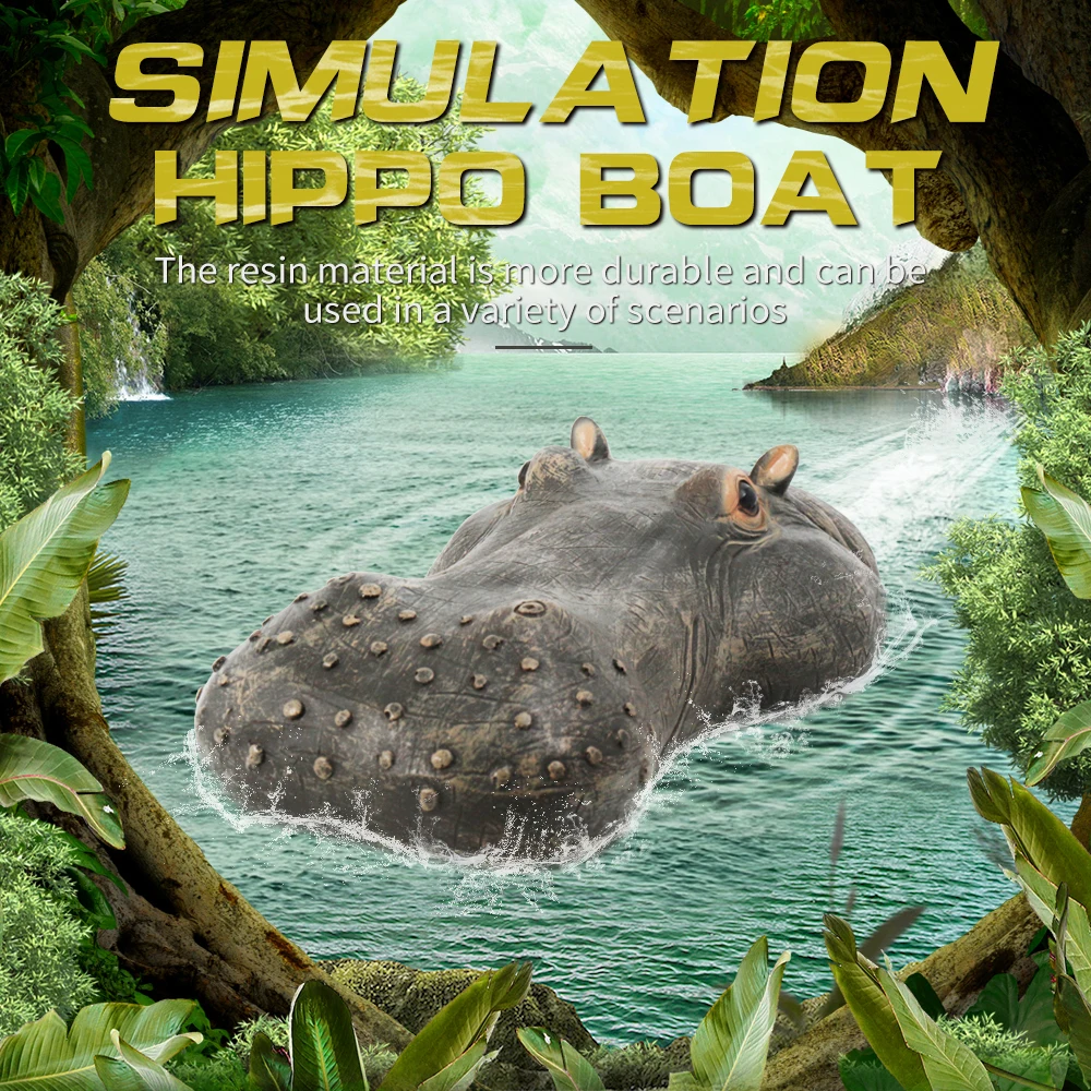

Hot Summer RC Floating Electric Boat Realistic Hippo Boat Prank Outdoor Toys on Lake, River, and Pool