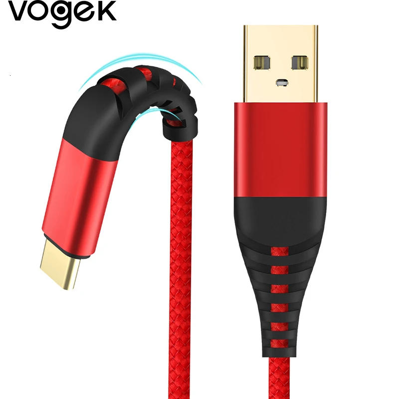 Кабель USB Type C Vogek 3A для Samsung S9 S8 кабель передачи данных iPhone 11 Xr Xs Max быстрой зарядки