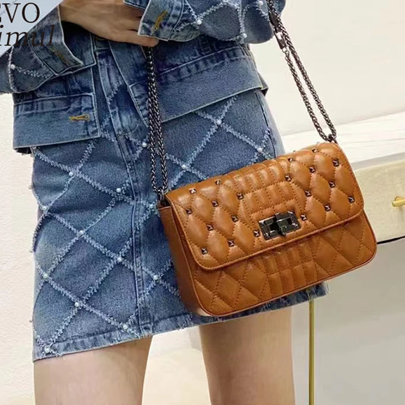 

Small Fragrance leather Bag Female 2022 New Niche Design rhombic chain bag temperament all-match single shoulder messenger bag