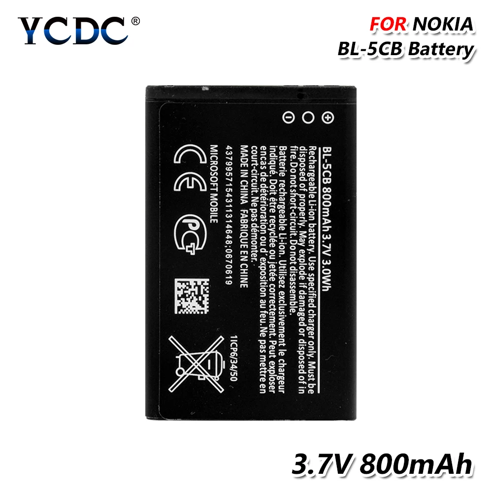 BL 5CB 3 7 V 800mAh батарея для Nokia 1000 1010 1100 1108 1110 1111 1112 1116 2730 1616 E60 1800 3600 3660 6620 6108 3108