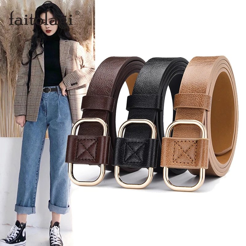 Женский ремень из искусственной кожи черный/коричневый пояс для джинсов |
