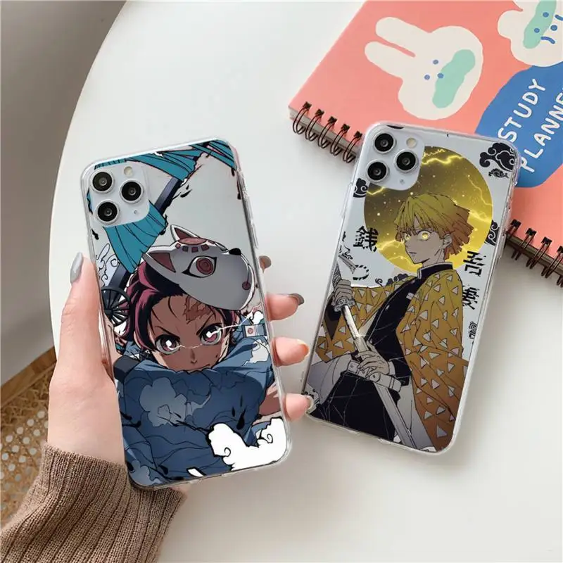 

Kimetsu No Yaiba Demon Slayer Anime Phone Case Clear Transparent for iPhone 11 12 13 mini pro XS MAX 8 7 6S Plus X 5S SE XR 2020