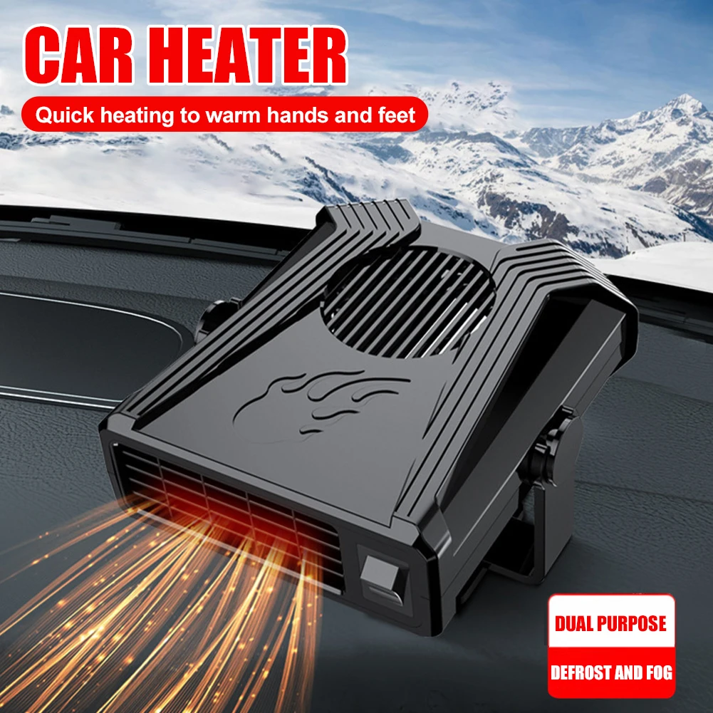 

Car Heater 12V/24V Plug In 360 Degree Adjustable Electric Heating Fan 2 Modes Glass Windshield Defogging Defroster Accessories