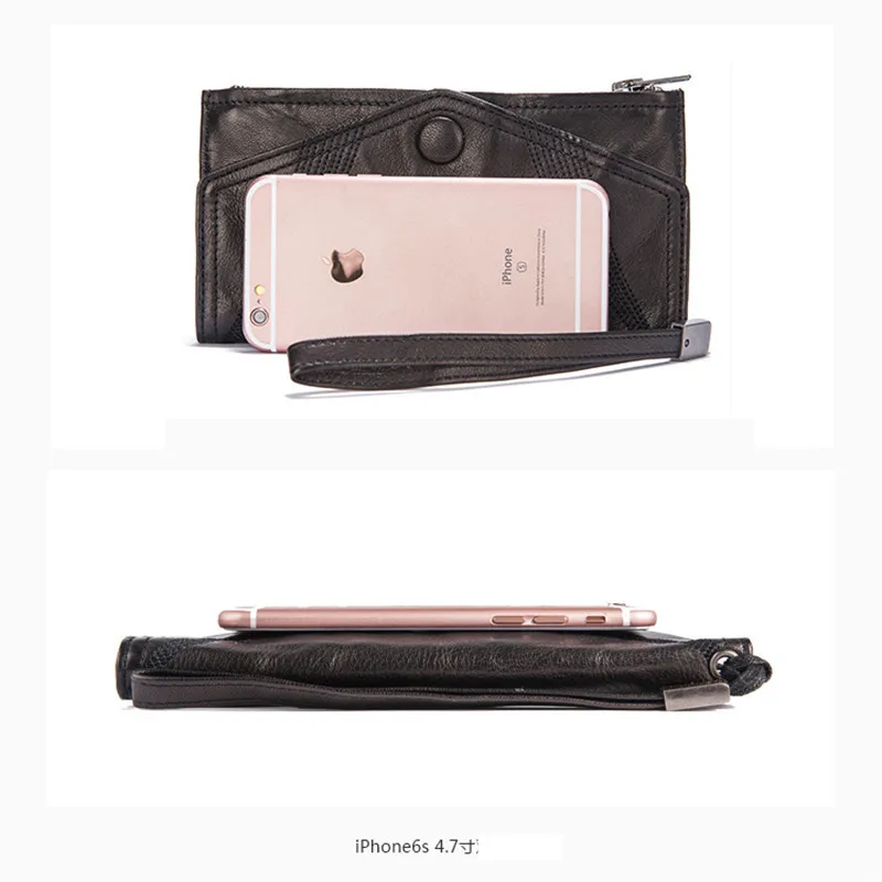 Fashion designer luxury genuine leather men's clutch wallet casual personality natural real cowhide thin card holder coin purse