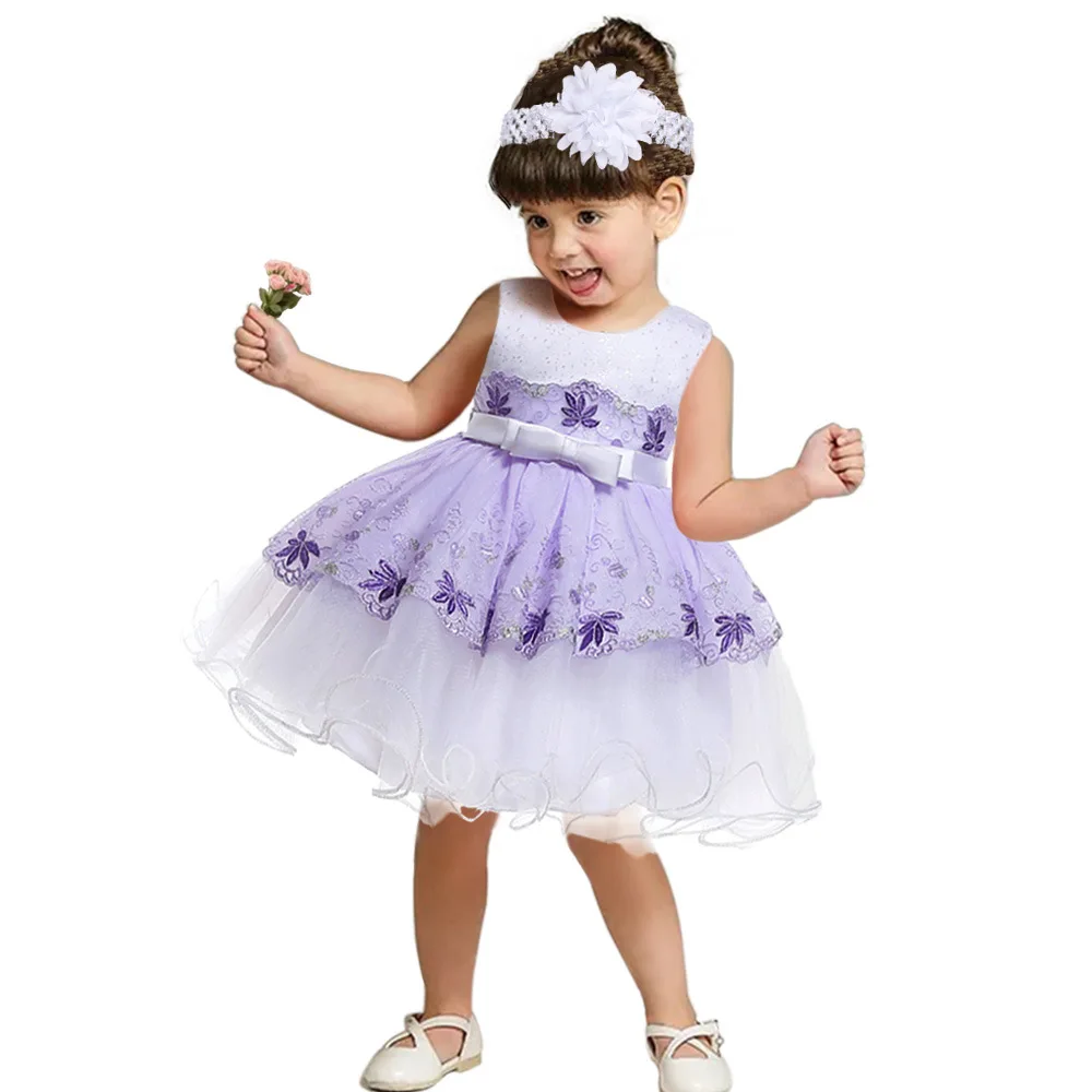 

Детское платье до колен, Сиреневое платье принцессы, одежда для девочек