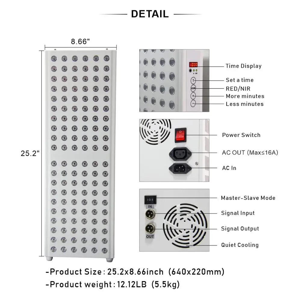 

Home and office Red light therapy TL200 with 850nm /660nm and timer near infrared light therapy for skin and sleep