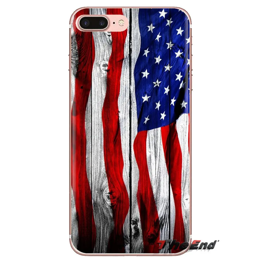 Silicone Cases Covers American flag wooden For Samsung Galaxy S2 S3 S4 S5 MINI S6 S7 edge S8 S9 Plus Note 2 3 4 5 8 Coque Fundas |