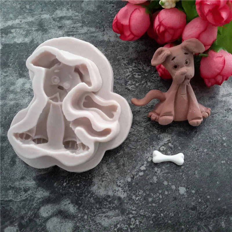 DIY 3D собака Форма Еда Класс силиконовые украшения торта прессформы средство мыло