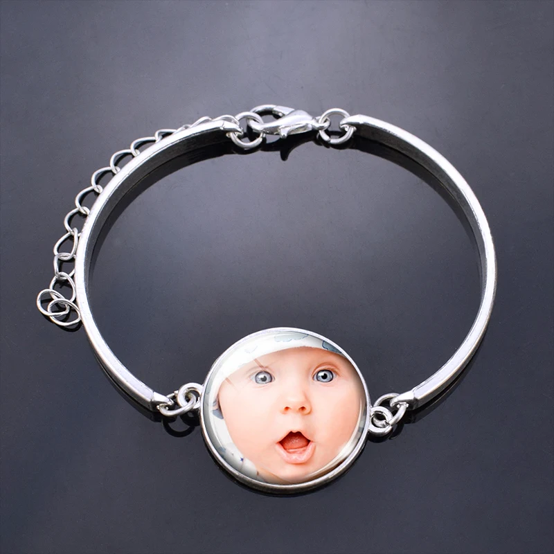 

1pc Custom Photo Bracelet Personalized Baby Child Dad Mom Brother Sister Grandparents Photo Charm Bracelet Gifts