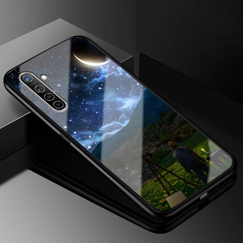 27 Для OPPO Realme X2 чехол 6,4 ''модный стеклянный Жесткий Чехол для задней панели телефона чехол s для OPPO Realme XT силиконовый бампер - Цвет: 27