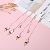 kawaii ice cream metal bookmark cute accessories book mark page folder office school supplies student stationery