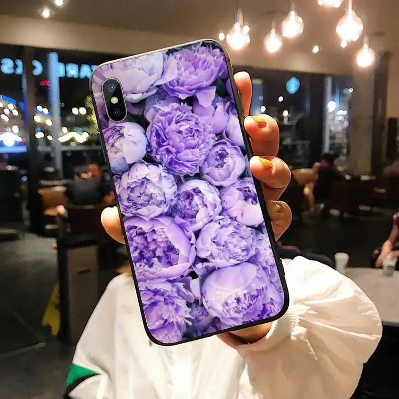 

Elegant Pink Purple Peony Flower On the Vase Phone Case for iPhone 11 12 mini pro XS MAX 8 7 6 6S Plus X 5S SE 2020 XR shell