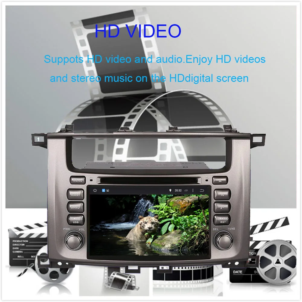 Автомагнитола для TOYOTA Land Cruiser 100/LC100/Lexus LX470 1998-2007 GPS-навигация Bluetooth Wi-Fi зеркальная