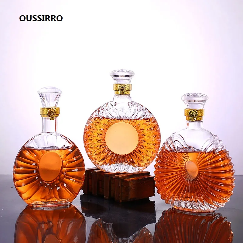 

OUSSIRRO Whiskey Decanter Whiskey Bottle Crystal Glass Wine Beer Containers Glass Bottle Glass Cup Home Bar Tools Decoration