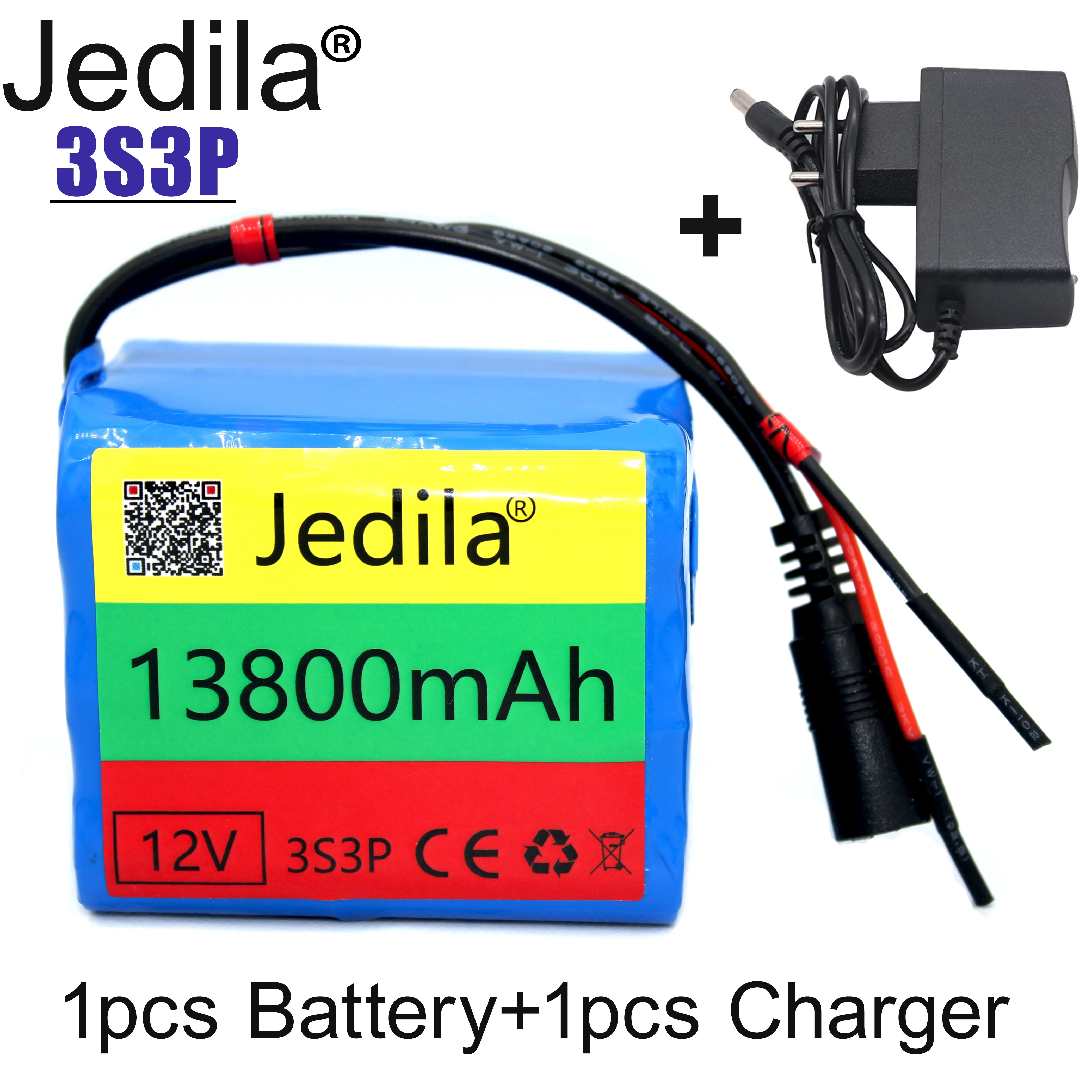 100%.New.12V.13800 мАч. 3S3P. Батарея на литий-ионном реле 18650.батарея на литиевой батарее, защита от неисправности, зарядное устройство на 1 А