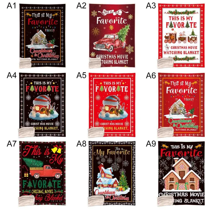 

150 X 200CM Christmas Blanket Double-Sided Thickening Super Soft Cozy Warm Plush Throws Blanket For Adults Children