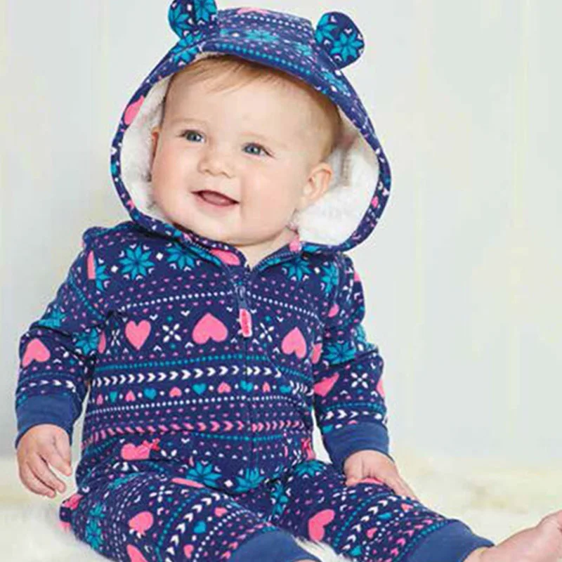 

Autumn Winter Warmer Leisure Jumpsuit Baby Cartoon Printing Soft Long Sleeve Rompers Kids Toddler For Kids Rompers