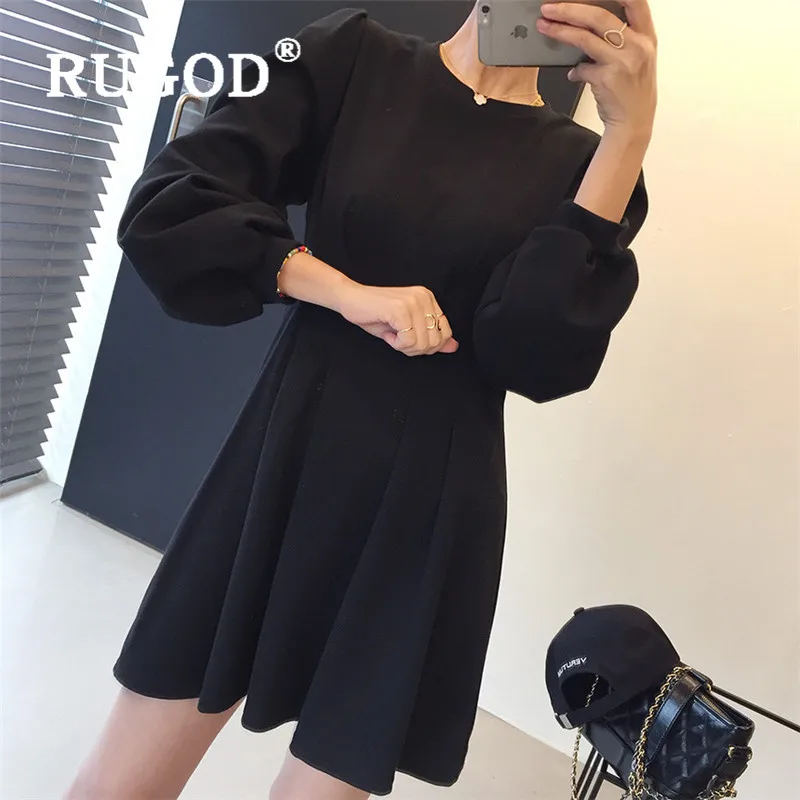 Женское мини-платье RUGOD весеннее корейское элегантное платье с круглым вырезом и