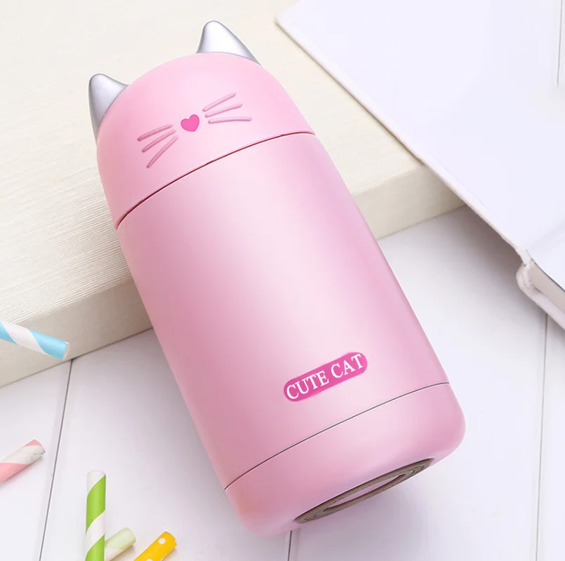 Новая мини вакуумная кружка с милым котом детский термос из нержавеющей стали