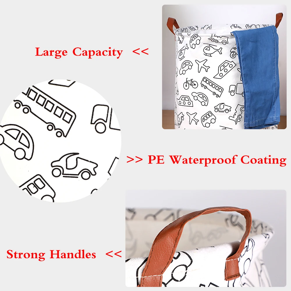 

Foldable Laundry Basket Round Storage Bin Large Hamper Dirty Clothes Kids Toy Container Bag Home Bathroom Dorm Holder Organizer