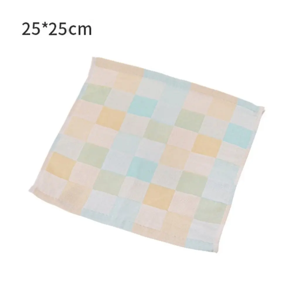 

25x28cm 27x50cm Children Square Plaid Towel Home Application Comfortable and Air-permeable Double Sided Suction Facecloth