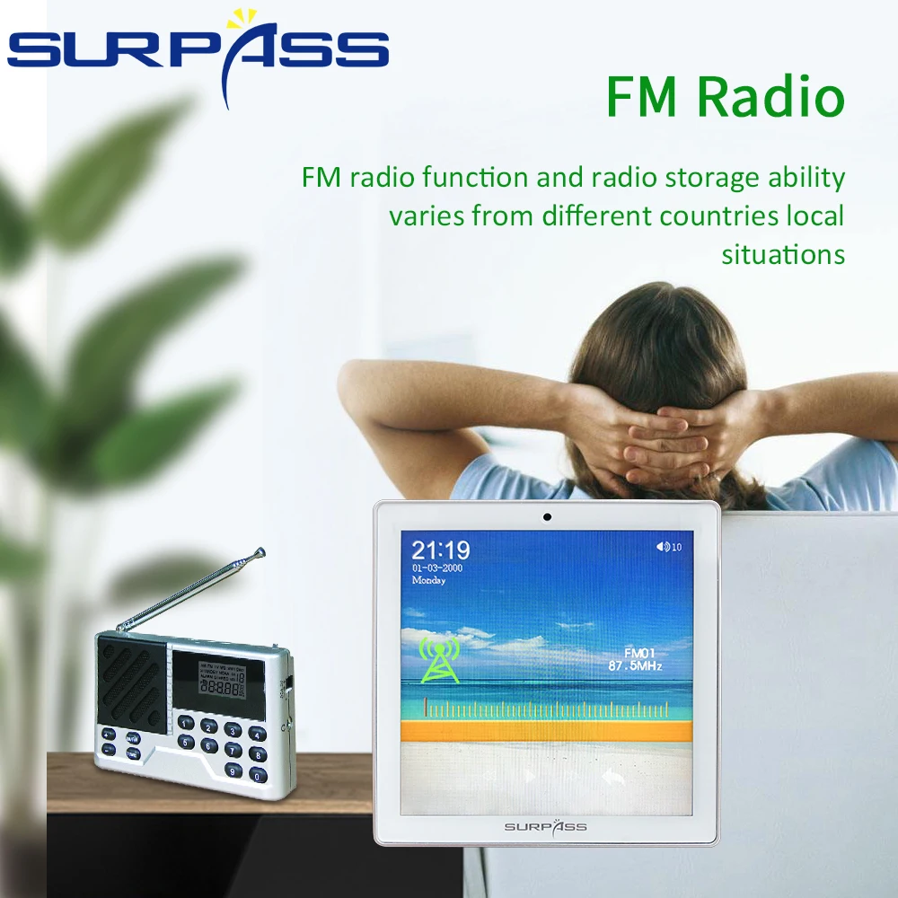 Сенсорный экран настенный усилитель Bluetooth FM 4*20 Вт HiFi стерео звук сабвуфер аудио PA