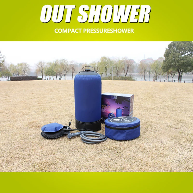 

11L Outdoor Inflatable Shower Pressure Water Bag Lightweight Bathing Travel Water Storage Portable Camping Shower Water Bag