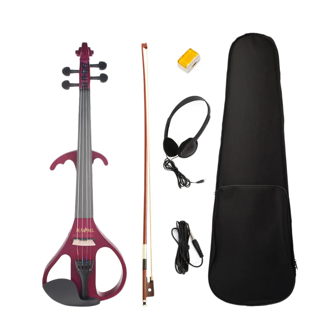 4 строки полный Размеры 4/4 бесшумный Электрический скрипичный набор с бантом