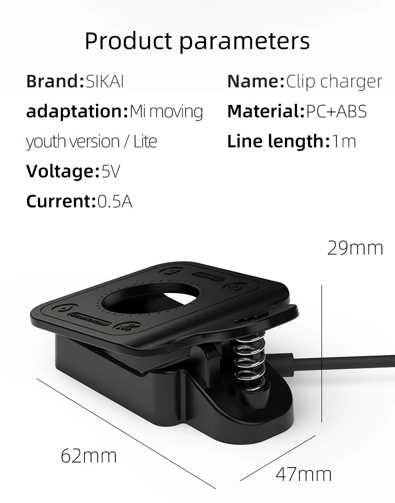 Зарядное устройство для часов SIKAI с зажимом для Amazfit Bip BIT PACE Lite, Молодежные часы, usb зарядная док-станция для Xiaomi Amazfit Smart Watch
