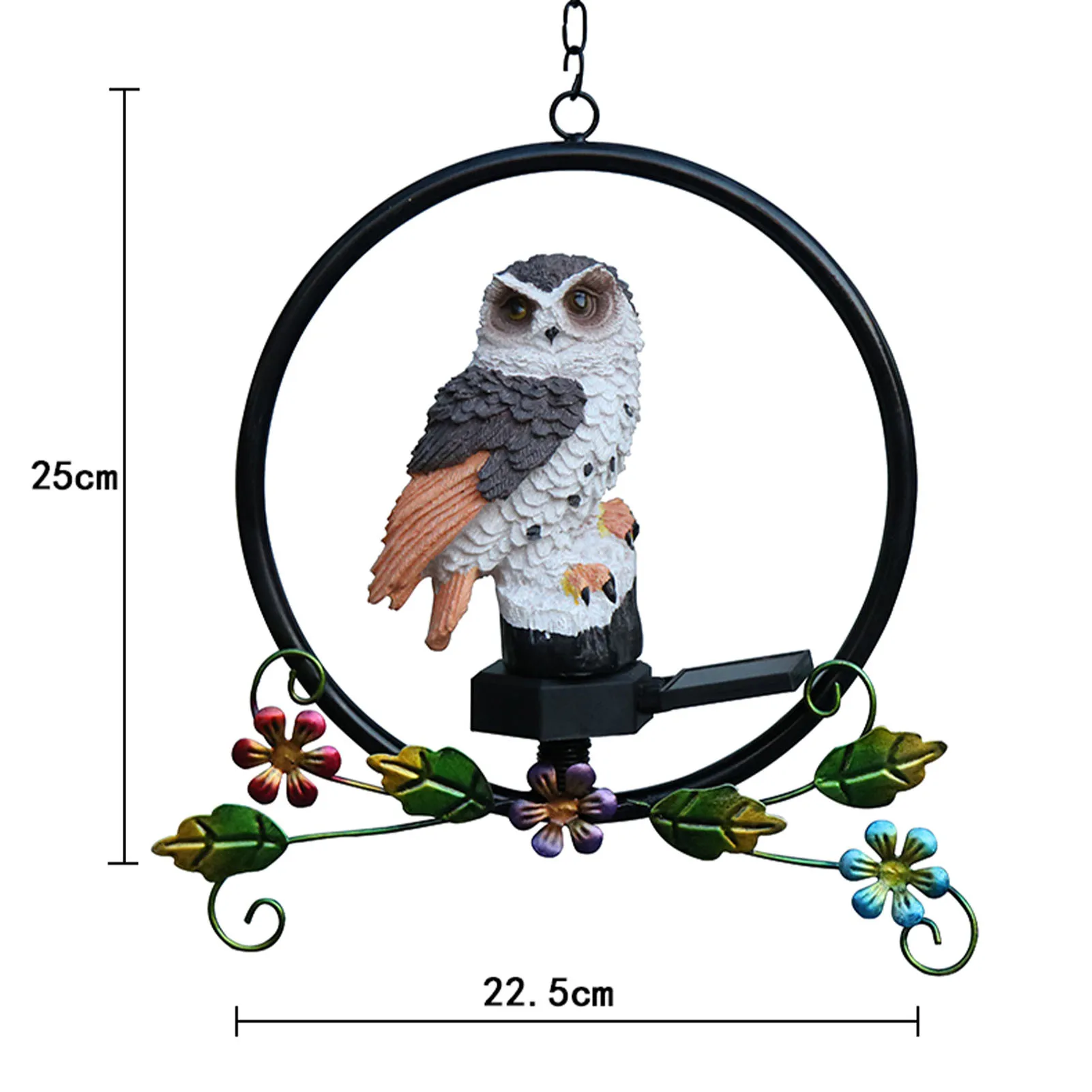 

New Outdoor Garden Yard Resin Owl Solar Light Owl Shaped Garden Decorative Hanging Lamp Waterproof Owl LED Lamp