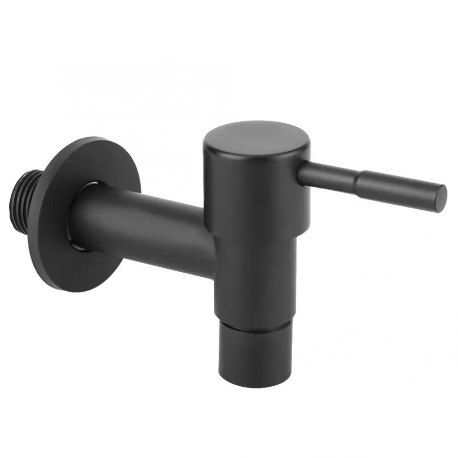Bathroom Faucet Stainless Steel Black Quick Single Cold Mop Pool Water Tap Male Thread G1/2in Hot and | Обустройство дома