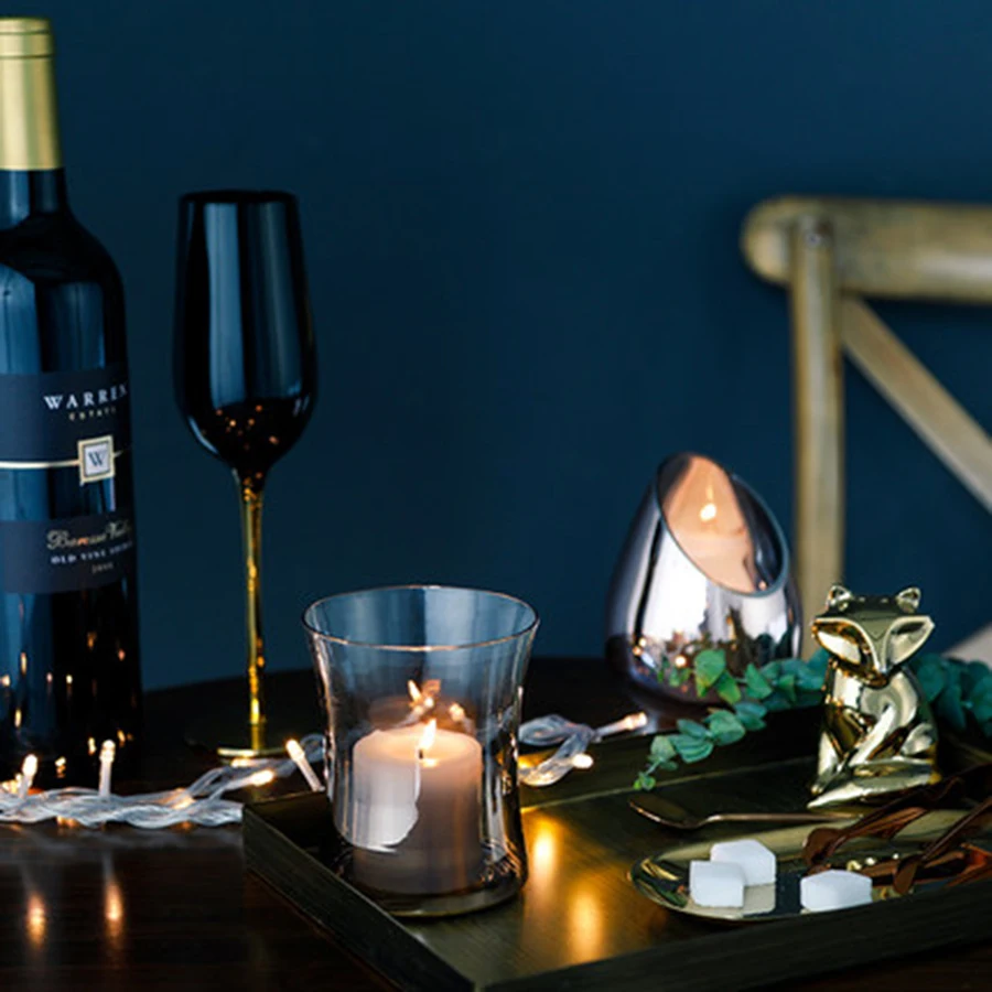 Серебряный подсвечник свадебный стеклянный фонарь свадебные подсвечники