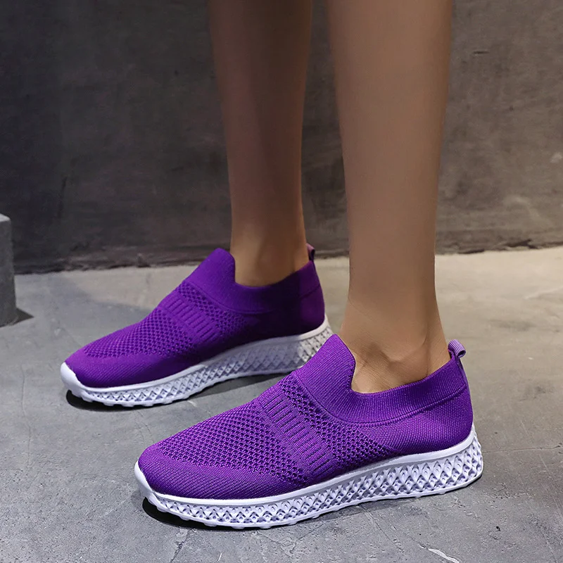 Женские сетчатые лоферы кроссовки носки Вулканизированные женские уличные