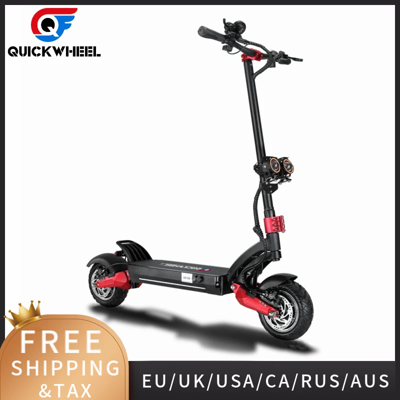 

Quickwheel 3200W 60V Mobility Fast Electric Scooter 10Inch 2 Motor Wheel Lithium Battery Adult Fat Tire Folding Skateboard