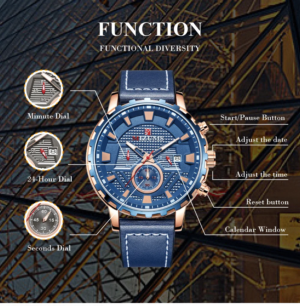 Повседневные спортивные часы для мужчин синие топ брендовые Роскошные военные кожаные Наручные мужские