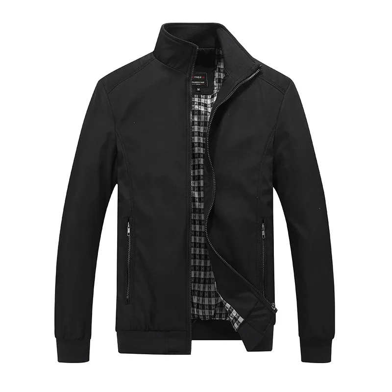 

Куртка мужская демисезонная тонкая с воротником-стойкой, черная/синяя