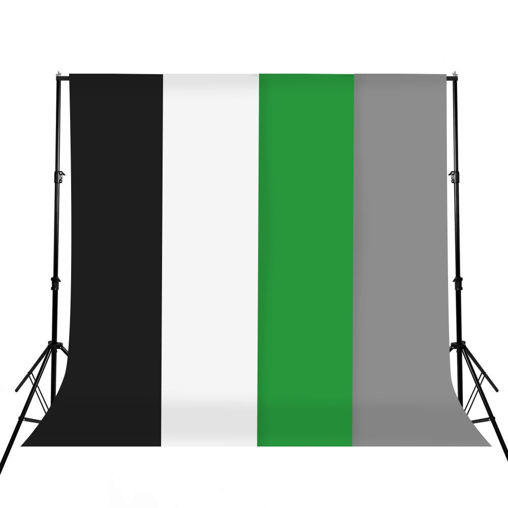 ZUOCHEN Photo Studio Background Support Stand Kit Black White Green Gray Screen Backdrop Set With 2*2M Backdrop Support Kit