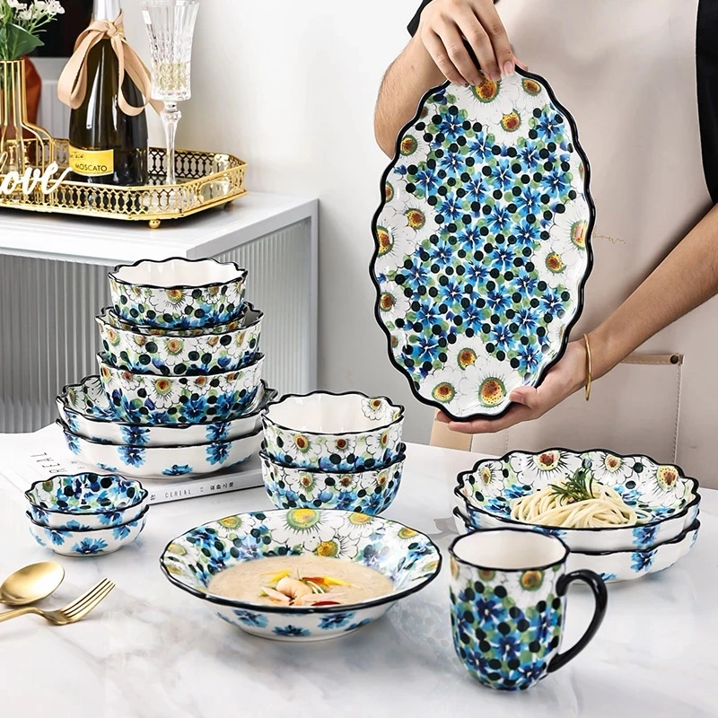 

Фарфоровая тарелка из Польши, Набор чашек, керамическая бинауральная кастрюля для лапши и супа, 10,5 дюйма, кастрюля для выпечки, кружка для за...