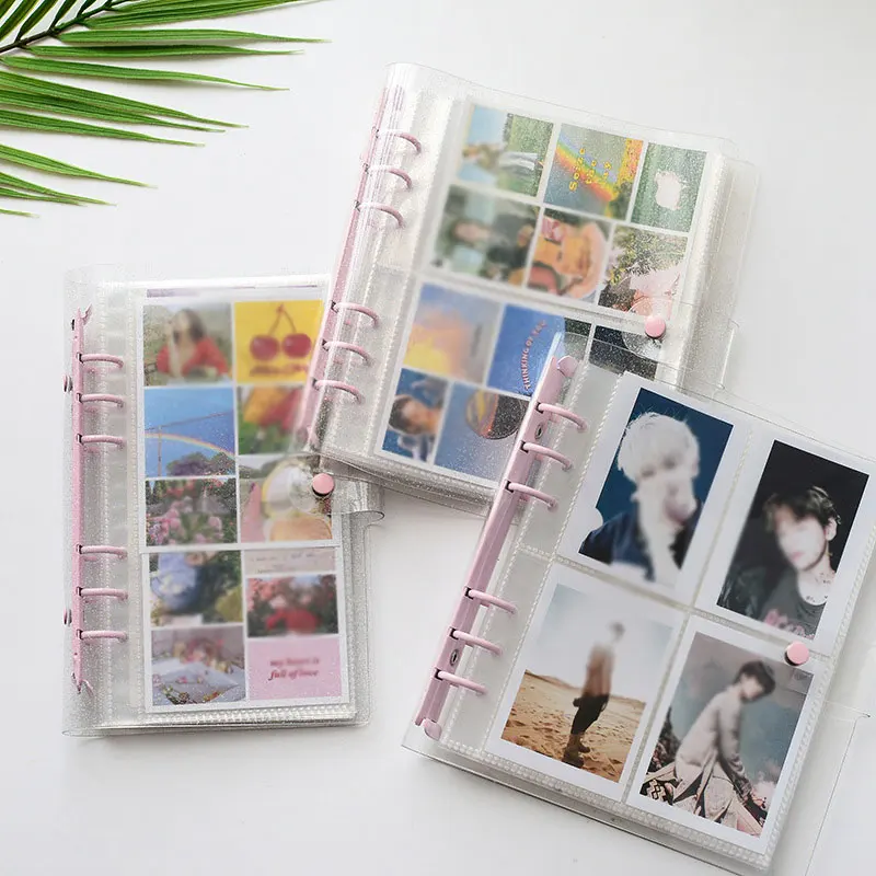 

200 Pockets Large Capacity Photo Album Jelly Glitter PVC Portable Picture Storage Holder Business Card Bag Card Bag Mini Album