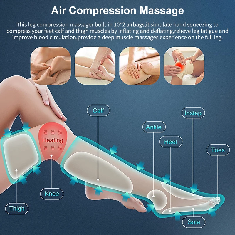 Электрический массажер для ног давление воздуха с подогревом способствует