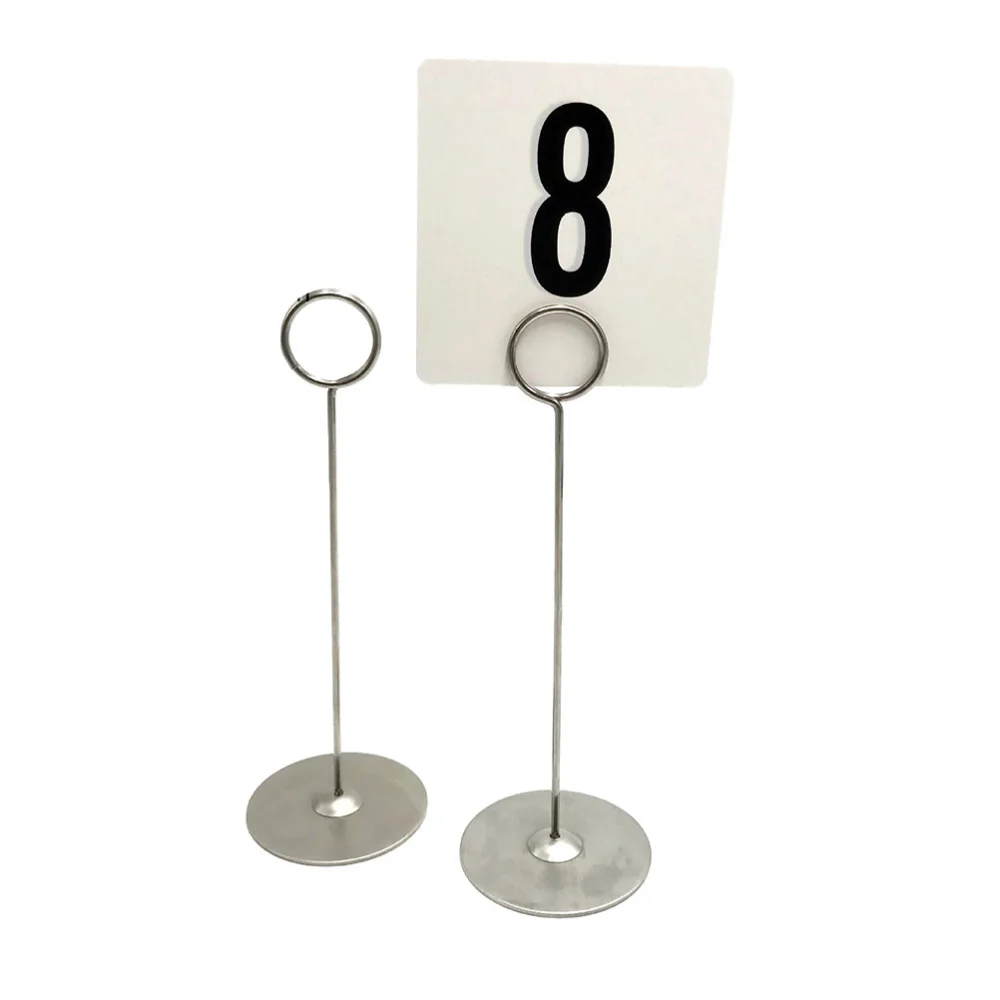 

12PCS Stainless Steel Clip Table Number Rack Seat Table Number Holder Creative Party Supplies for Wedding Hotel Silver