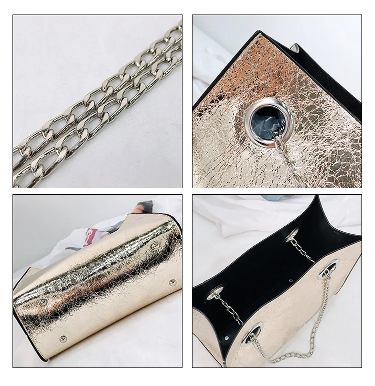 Винтажные 2019 сумки-мессенджеры для женщин Лаковая Глянцевая цепь сумки из