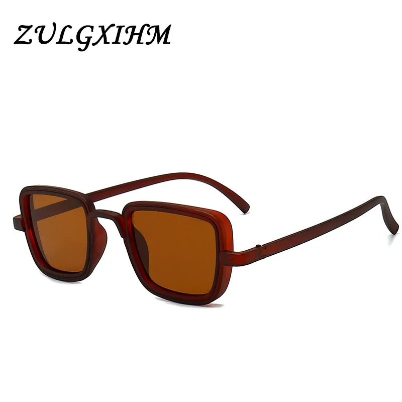 Солнцезащитные очки в стиле ретро UV400 Мужские квадратные Роскошные брендовые