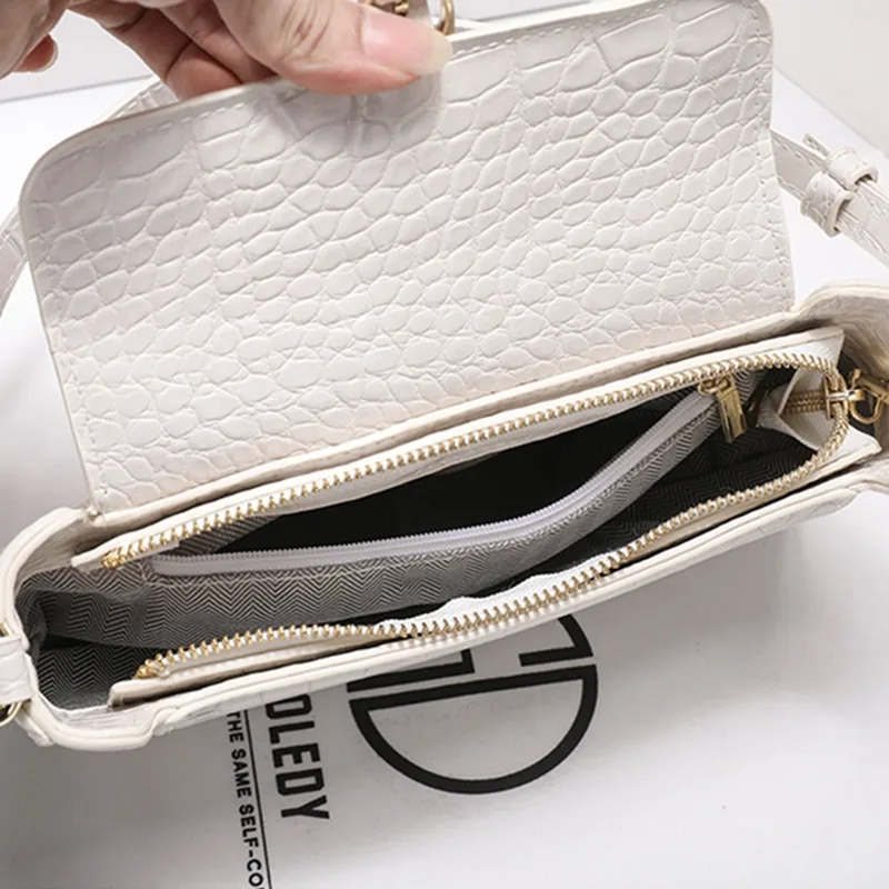 

100% Genuine Leather Crocodile Pattern Baguette Underarm Bag 2021 New Fashion Famous Designer Handbag High Quality Shoulder Bag