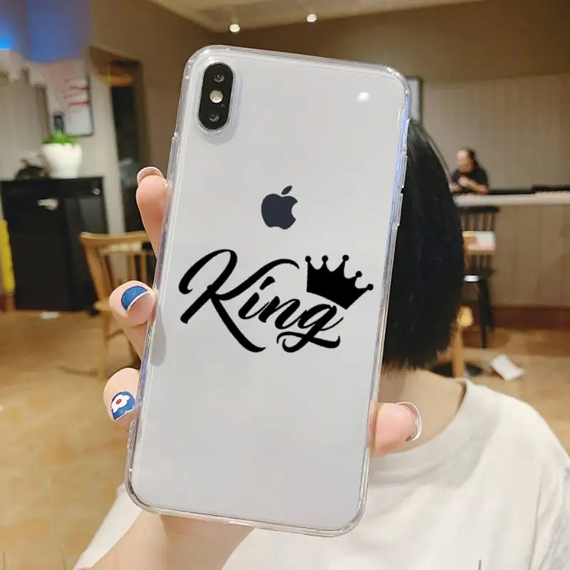 

luxury Crown Princess king Phone Case Transparent soft For iphone 5 6 7 8 11 12 s c se plus mini x xs xr pro max shell