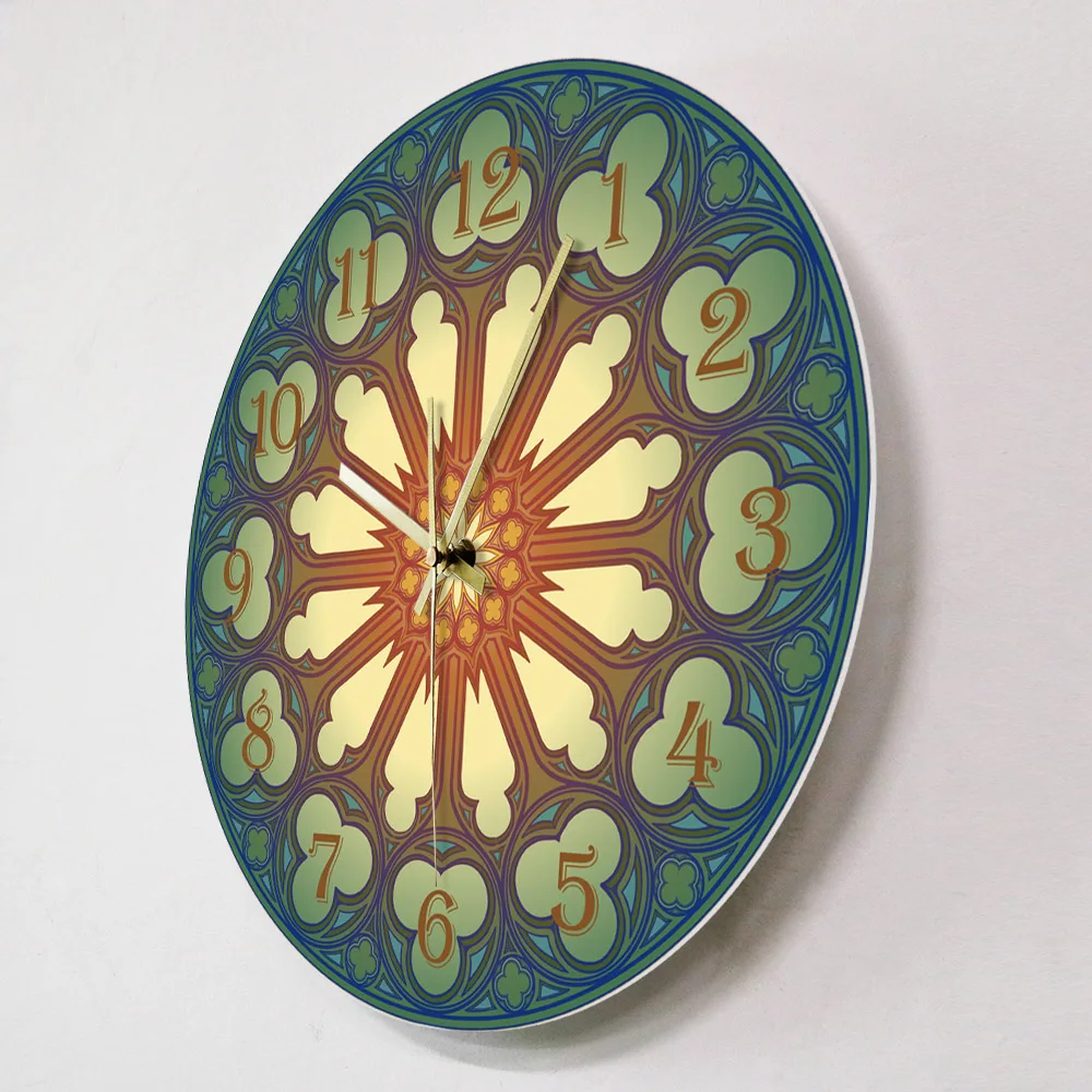 Готические настенные часы с узором в виде роз и окон средневековая европейская